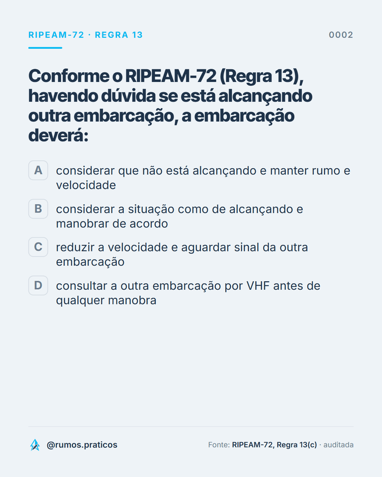 Exemplo de questão de múltipla escolha do RIPEAM-72