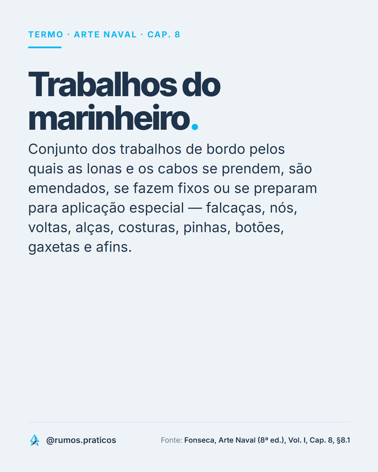 Exemplo de termo náutico do Arte Naval